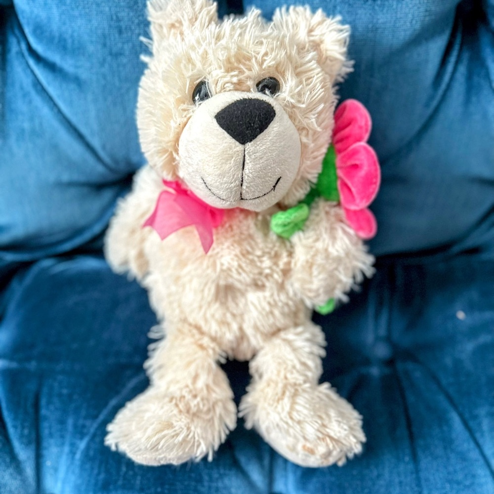 Childhood flower bear looking for a new home.